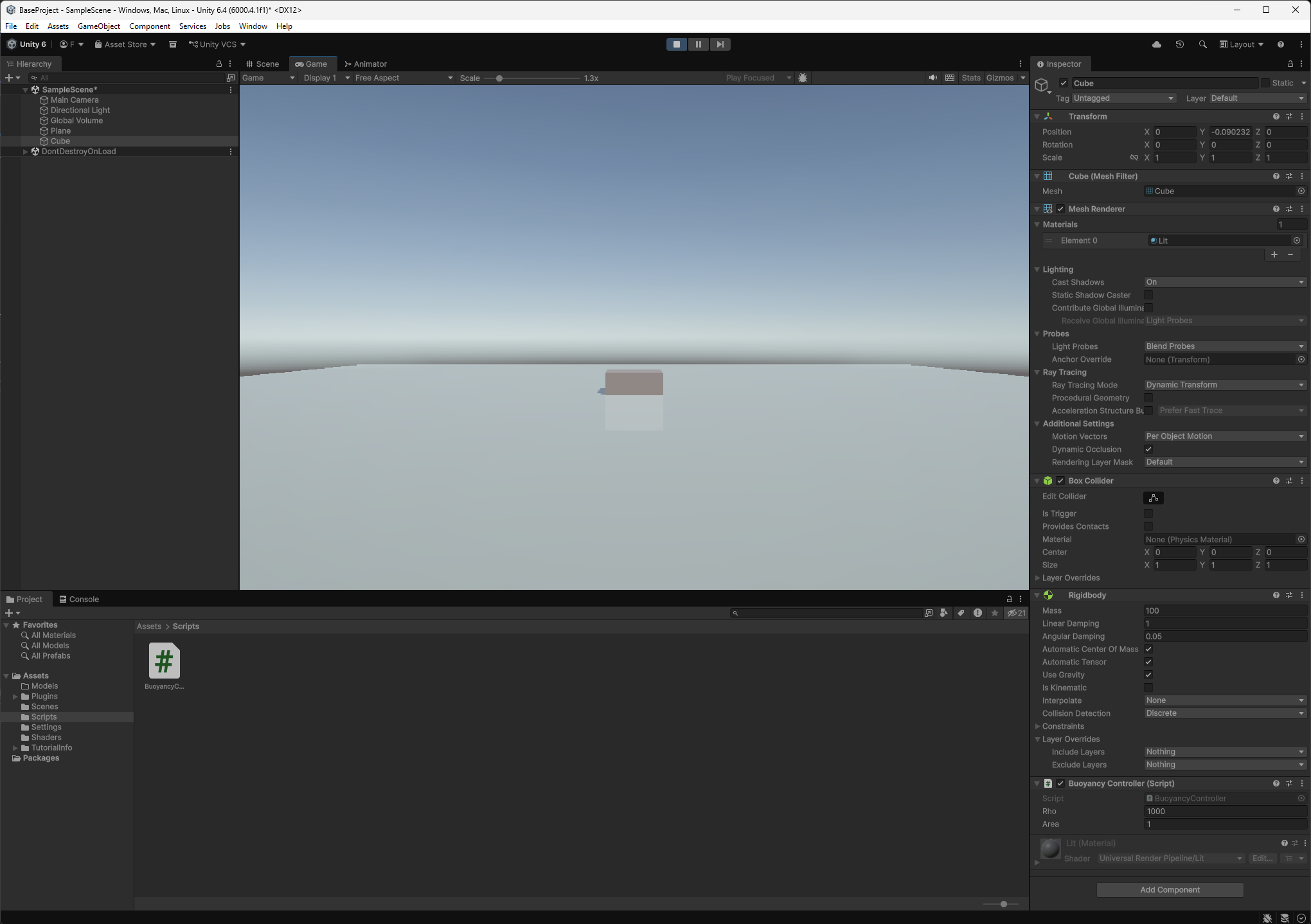 Simple Scene with cube.